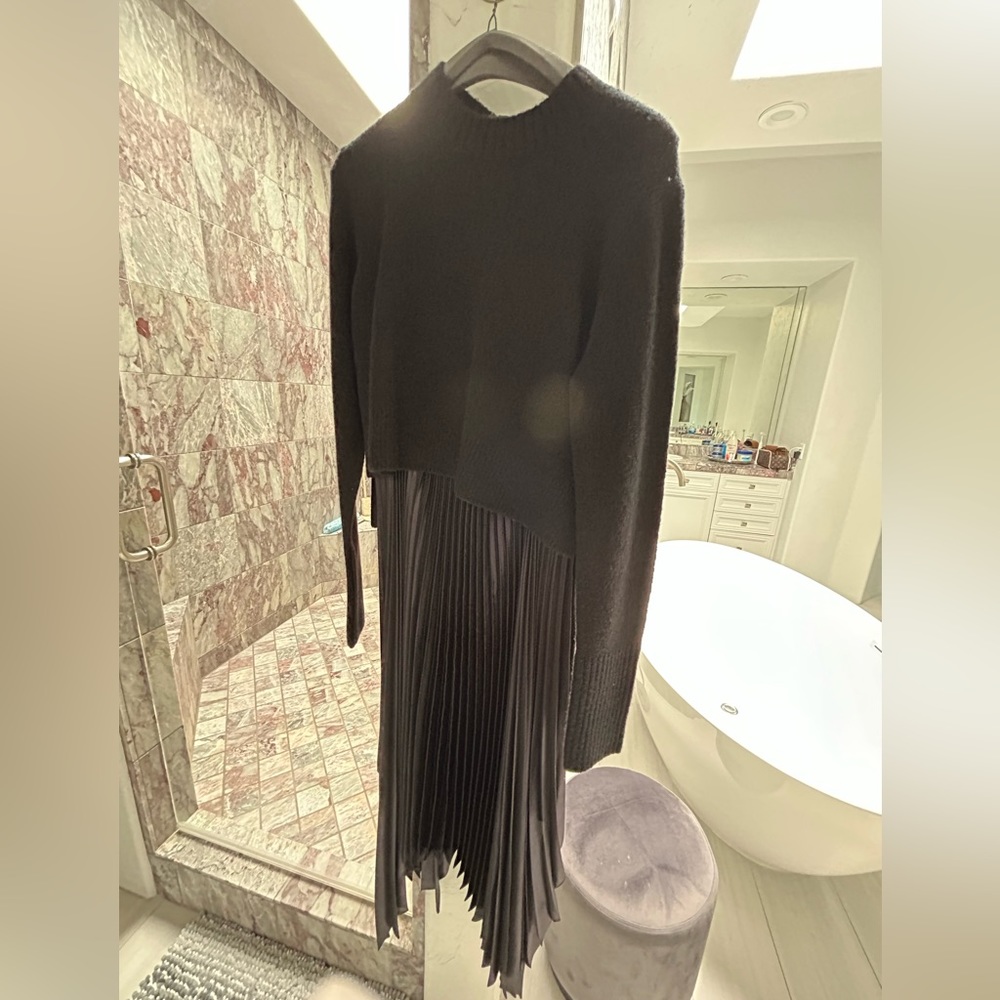 All saints let in dress ink blue with black sweater